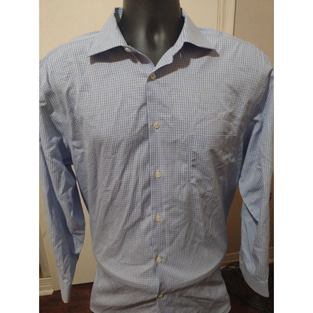 Men's Joseph Abboud No Wrinkles Tailored Fit 16.5-33 (Large L) Blue Dress Shirt